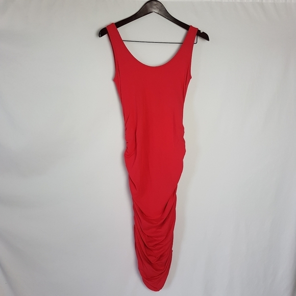 Isabella Oliver Ruched Maternity Dress Hot Pink Size 0-2 - Picture 6 of 9